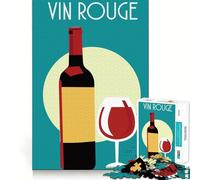 Puzzle for Adults 1000 Pieces French Wine Exact Edge Art Mental Exercise Fun Quiet Play Game Birthday Activity (38x26cm)