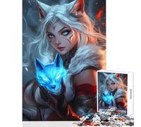 Puzzle for Adults 1000 Pieces Frost Wolf Warrior Practical Game Stress Reliever Toy Wall Decor Artists Collection, Fine Art (50X75cm)