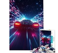 Puzzle for Adults 1000 Pieces Futuristic Car Speeding Through Space Hands-on Game Addictive Toys to Cultivate Patience Secret Santa Gifts Staycation Kill Time (Size 38x52cm)