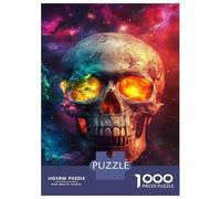 Puzzle for Adults 1000 Pieces Galactic Skull Glow -1 Jigsaw for Adults Family Games Home Decoration Unique Gifts for Birthday And Christmas 38x26cm/1000pcs