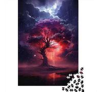 Puzzle for Adults 1000 Pieces Galactic Tree of Life Wall Art Print Adult Jigsaw Brain Teaser Game Staycation Kill Time Parent-child Interaction 38x26cm/1000pcs