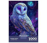 Puzzle for Adults 1000 Pieces Galaxy Owl Wall Art Print Puzzles for Adults Relaxing Games Precision Cutting Parent-child Interaction 52x38cm/1000pcs