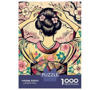 Puzzle for Adults 1000 Pieces Geisha with Cherry Blossoms Adult Jigsaw Puzzle Hands-on Game Precision Cutting for Is Ideal As A Gift 52x38cm/1000pcs