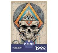 Puzzle for Adults 1000 Pieces Geometric Skull Abstract Jigsaw for Adults Relax Games Analysis And Logic Birthday And Unique Gifts 70x50cm/1000pcs