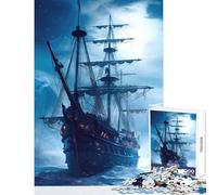 Puzzle for Adults 1000 Pieces Ghost Ship in Frozen Sea Jigsaw Puzzles for Teenagers Staycation Kill Time Fun Activities at Home Unique Challenge Game (38x26cm)