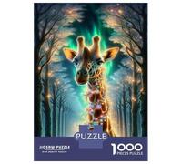 Puzzle for Adults 1000 Pieces Giraffe Fantasy Forest Art Print Adult Jigsaw Puzzle Hands-on Game Precision Cutting for Is Ideal As A Gift 38x26cm/1000pcs