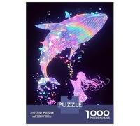 Puzzle for Adults 1000 Pieces Girl And Whale Dream Puzzles for Adults Relaxing Games Precision Cutting Parent-child Interaction 38x26cm/1000pcs