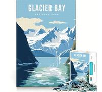 Puzzle for Adults 1000 Pieces Glacier Bay National Park Exact Edge Art Mental Exercise Fun Quiet Play Game Birthday Activity (38x52cm)
