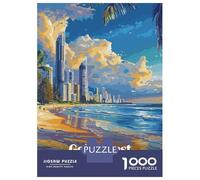 Puzzle for Adults 1000 Pieces Gold Coast Australia Beach Skyline Puzzles for Adults Relaxing Games Precision Cutting Parent-child Interaction 52x38cm/1000pcs