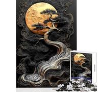 Puzzle for Adults 1000 Pieces Gold ﹨u Black Bonsai Tree Hands-on Game Difficult Hard Home Decoration Toys Artists Collection, Fine Art (38X26cm)