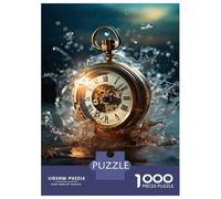 Puzzle for Adults 1000 Pieces Golden Pocket Watch Splash Puzzles for Adults Hands-on Game Difficult Hard Unique Gifts for Birthday And Christmas 38x26cm/1000pcs