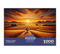 Puzzle for Adults 1000 Pieces Golden Sunset Wheat Field Puzzles for Adults Hands-on Game Difficult Hard Unique Gifts for Birthday And Christmas 38x26cm/1000pcs