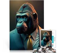 Puzzle for Adults 1000 Pieces Gorilla Pädagogisches Spielzeug zum Stressabbau Jedes Stück ist einzigartig Anspruchsvolles Familienspiel75x50cm