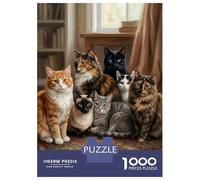 Puzzle for Adults 1000 Pieces Group of Cats on A Rug Jigsaw Puzzle Toy Wall Decor Birthday Present Unique Gifts for Birthday And Christmas 70x50cm/1000pcs