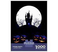 Puzzle for Adults 1000 Pieces Halloween Castle & Pumpkins Adult Jigsaw Puzzle Hands-on Game Precision Cutting for Is Ideal As A Gift 70x50cm/1000pcs