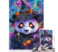 Puzzle for Adults 1000 Pieces Halloween Panda Magic- Hands-on Game Difficult Hard Home Decoration Toys Artists Collection, Fine Art (50X75cm)