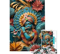 Puzzle for Adults 1000 Pieces Hindu God Krishna Puzzle for Adults DIY Toys A Work of Art Unique Gifts for Birthday And Christmas (Size 38x52cm)
