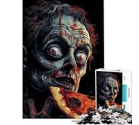 Puzzle for Adults 1000 Pieces Horror Midnight Snack Puzzle for Adults Toy Wall Decor Pattern Assembly Parent-child Interaction (Size 50x75cm)