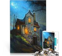 Puzzle for Adults 1000 Pieces House in the moonlight Lernspiel-Herausforderungsspielzeug Eltern-Kind-Interaktion52x38cm
