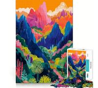 Puzzle for Adults 1000 Pieces Italy Dolomites Mountains Minimalist Art Exact Edge Art Mental Exercise Fun Quiet Play Game Birthday Activity (50x75cm)