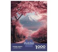 Puzzle for Adults 1000 Pieces Japan Road And Sakura Tree Jigsaw for Adults Relax Games Analysis And Logic Birthday And Unique Gifts 38x26cm/1000pcs