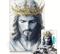 Puzzle for Adults 1000 Pieces Jesus Christ with Golden Crown Art DIY Toys Challenging To Complete Artists' Collection Fine Arts 50x75cm