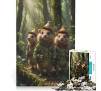 Puzzle for Adults 1000 Pieces Jungle Scouts Hedgehogs Relaxing Games Fun Activities at Home with Matching Poster And Trivia Sheet 38x52cm