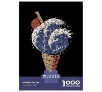 Puzzle for Adults 1000 Pieces Kanagawa Ice Cream Puzzles for Adults Hands-on Game Difficult Hard Unique Gifts for Birthday And Christmas 52x38cm/1000pcs