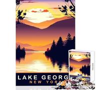 Puzzle for Adults 1000 Pieces Lake George NY Adult Jigsaw Puzzles Difficult Hard Every Piece Is Unique - Unique Challenge Game (38x26cm)