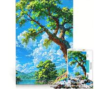 Puzzle for Adults 1000 Pieces Lakeside Tree with Blue Sky DIY Toys Challenging To Complete Artists' Collection Fine Arts 50x75cm