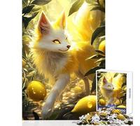 Puzzle for Adults 1000 Pieces Lemon Fox in Orchard Home Decoration Toys Birthday Gift Practical Game Parent-child Interaction size 38x52cm