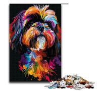 Puzzle for Adults 1000 Pieces Lhasa Apso Dog Art Jigsaw Puzzle Every Piece Is Unique - Challenging Family Fun Game 1000 PCS(75x50cm)