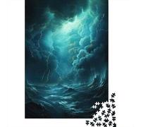 Puzzle for Adults 1000 Pieces Lightning Storm Wall Art Print Adult Jigsaw Brain Teaser Game Staycation Kill Time Parent-child Interaction 52x38cm/1000pcs