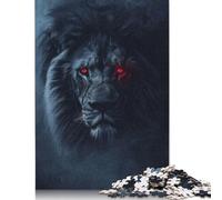 Puzzle for Adults 1000 Pieces Lion Dark Black Evil Glow Jigsaw Puzzles for Adults Jigsaw Puzzle for Teens Puzzle Game Toy Gift 1000pcs (75x50cm)