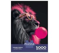 Puzzle for Adults 1000 Pieces Lion Funny Animals Puzzles for Adults Relaxing Games Precision Cutting Parent-child Interaction 52x38cm/1000pcs