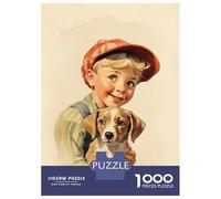 Puzzle for Adults 1000 Pieces Little Boy And Dog Jigsaw for Adults Relax Games Analysis And Logic Birthday And Unique Gifts 52x38cm/1000pcs