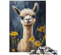 Puzzle for Adults 1000 Pieces Llama in Yellow Flowers Puzzles for Teenagers Birthday Present Difficult And Challenge Toy Intellectual Game (75x50cm/1000pcs)