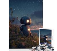 Puzzle for Adults 1000 Pieces Lonely Robot on A Hill Jigsaw Puzzles for Teenagers Staycation Kill Time Fun Activities at Home Unique Challenge Game (38x52cm)