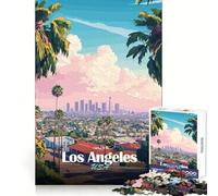 Puzzle for Adults 1000 Pieces Los Angeles Skyline Art Flawless Edge Fun Smart Brain Activity Quiet Fun Play Christmas Home Art (38x26cm)
