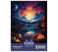 Puzzle for Adults 1000 Pieces Magical Forest Camping Scene Adult Jigsaw Brain Teaser Game Staycation Kill Time Parent-child Interaction 52x38cm/1000pcs