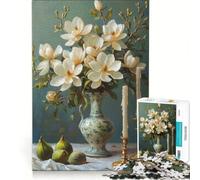 Puzzle for Adults 1000 Pieces Magnolia Still Life Family Game Decompressing Intellectual Challenging Game Gifts 38x26cm