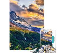 Puzzle for Adults 1000 Pieces Matterhorn Switzerland Puzzle for Adults Toy Wall Decor Pattern Assembly Parent-child Interaction (Size 50x75cm)