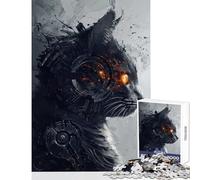 Puzzle for Adults 1000 Pieces Mechanical Cyborg Cat Home Decoration Toys Great Gift Family Game Improving Love between Couples Size 38x52cm