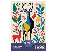 Puzzle for Adults 1000 Pieces Merry & Bright Deer Print Jigsaws for Adults Family Game Perfect Decoration Unique Gifts for Birthday And Christmas 70x50cm/1000pcs