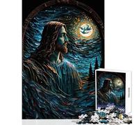 Puzzle for Adults 1000 Pieces Midnight Jesus Christus DIY Toys Gift Birthday Relax Games with Fully Interlocking Randomly Shaped Pieces Size 50x75cm