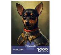 Puzzle for Adults 1000 Pieces Miniature Pinscher Knight Jigsaw for Adults Relax Games Analysis And Logic Birthday And Unique Gifts 70x50cm/1000pcs