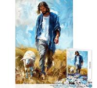 Puzzle for Adults 1000 Pieces Modern Jesus Lamb Hands-on Game Presents for Women Home Decoration Toys Christmas Birthday Gifts (26X38cm)