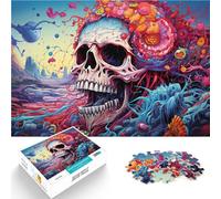 Puzzle for Adults 1000 Pieces Mysterious colorful skull Difficult and Challenge 26x38cm Suitable for desktop decoration for teenager Age 14 Up