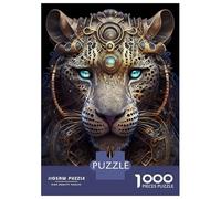 Puzzle for Adults 1000 Pieces Mystical God Leopard Puzzles for Adults Relaxing Games Precision Cutting Parent-child Interaction 38x26cm/1000pcs