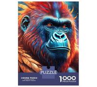Puzzle for Adults 1000 Pieces Mystical Neon Gorilla Puzzles for Adults Hands-on Game Difficult Hard Unique Gifts for Birthday And Christmas 52x38cm/1000pcs